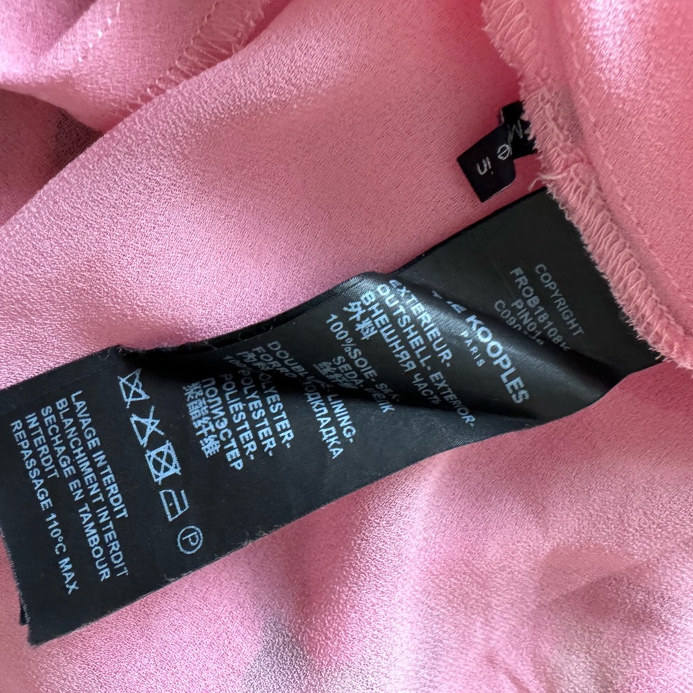 The Kooples Pink Floral Silk Midi Dress S - Picture 11 of 11